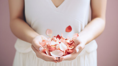 decoration petal wedding minimalistic backgroundの素材