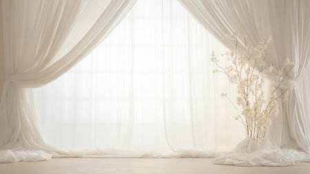 elegant curtain wedding minimalistic backgroundの素材