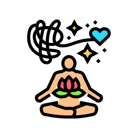 stress relief mental health color icon vector illustrationのイラスト素材
