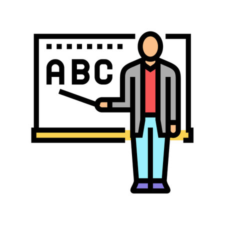 alphabet learning primary school color icon vector illustrationのイラスト素材