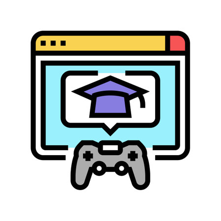 educational games primary school color icon vector illustrationのイラスト素材