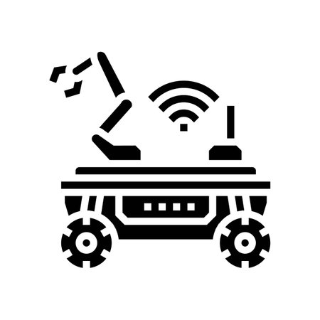 mobile robot autonomous delivery glyph icon vector illustrationのイラスト素材
