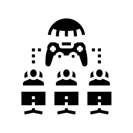 multiplayer games game development glyph icon vector illustrationのイラスト素材