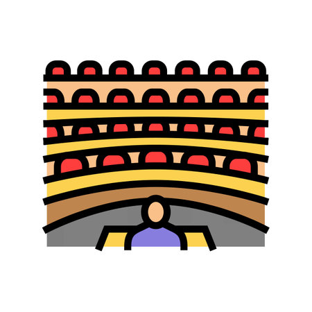 lecture hall college teacher color icon vector illustrationのイラスト素材