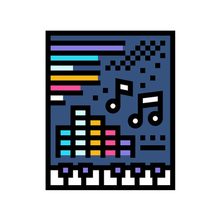 techno disco party color icon vector illustrationのイラスト素材