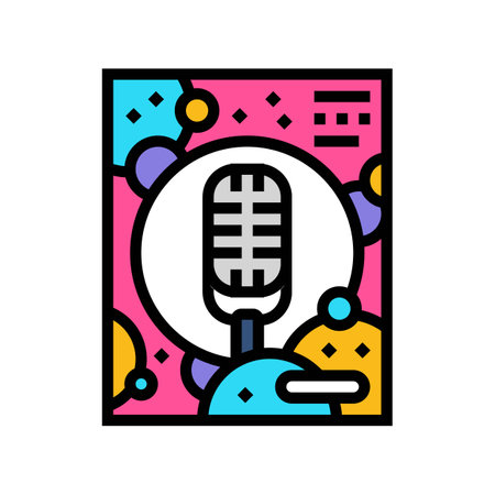 pop disco party color icon vector illustrationのイラスト素材