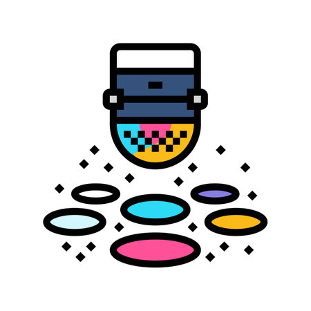 disco lights disco party color icon vector illustrationのイラスト素材