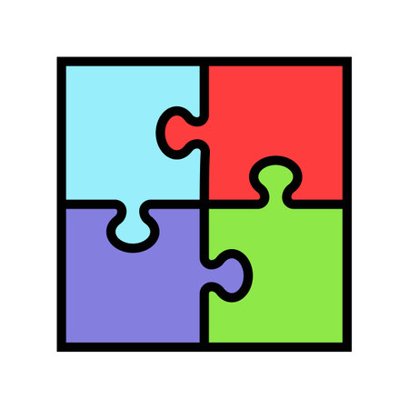 puzzle game solution color icon vector illustrationのイラスト素材