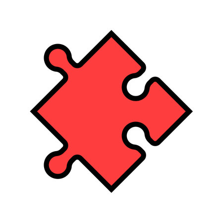 jigsaw piece puzzle color icon vector illustrationのイラスト素材
