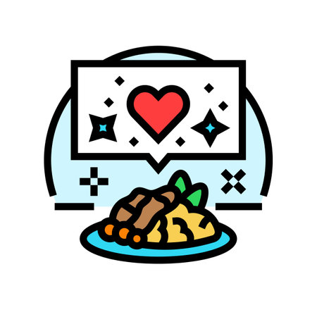 food presentation restaurant chef color icon vector illustrationのイラスト素材
