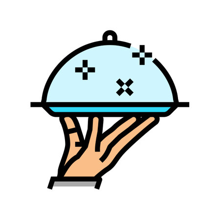 gourmet cooking restaurant chef color icon vector illustrationのイラスト素材