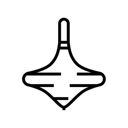spinning top fidget toy line icon vector illustrationのイラスト素材