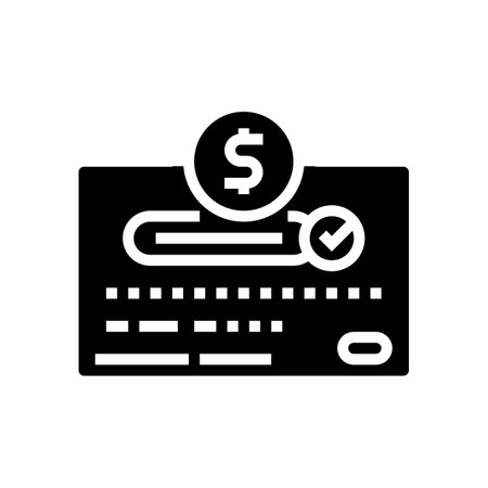 payment approved bank glyph icon vector illustrationのイラスト素材
