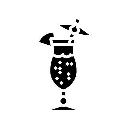 cocktails disco party glyph icon vector illustrationのイラスト素材