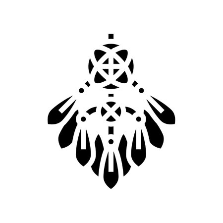 dream catcher sleep night glyph icon vector illustrationのイラスト素材