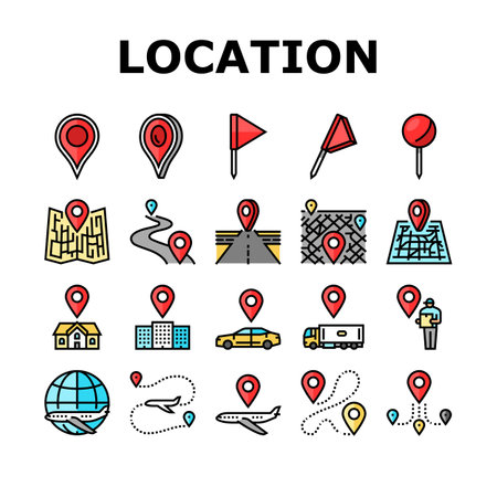 location pin map point icons set vectorのイラスト素材