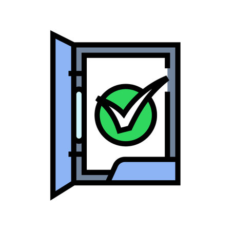 folder check mark color icon vector illustrationのイラスト素材
