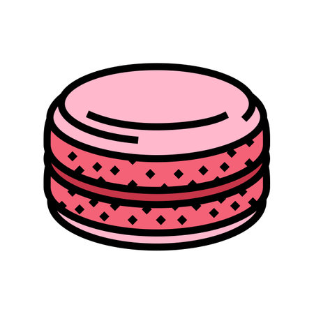 french macarons cooking color icon vector illustrationのイラスト素材