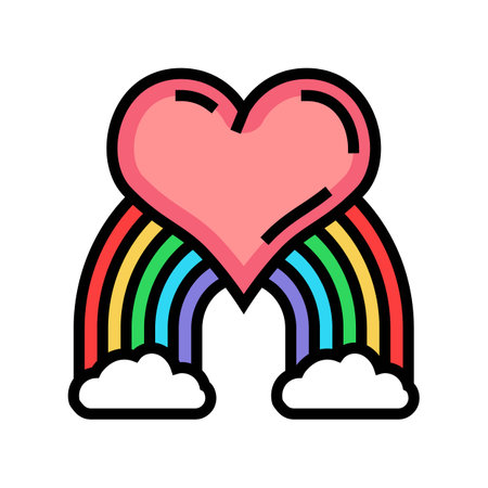 heart rainbow color icon vector illustrationのイラスト素材
