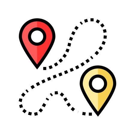 track airplane pointer map color icon vector illustrationのイラスト素材