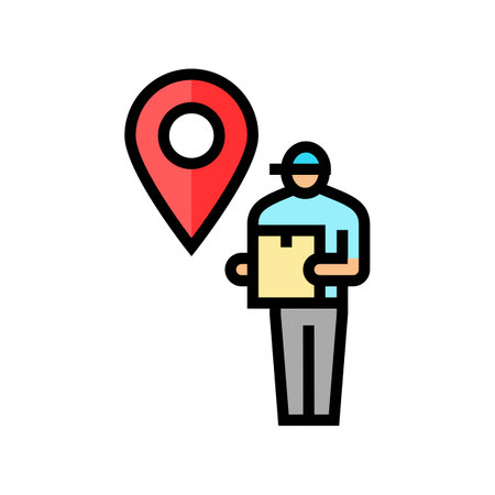 courier map location color icon vector illustrationのイラスト素材