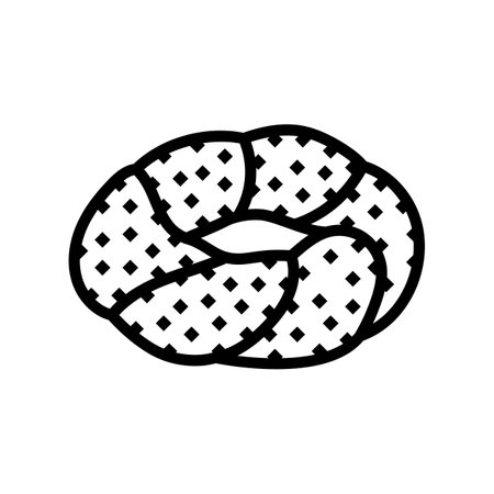 simit turkish bagel cuisine line icon vector illustrationのイラスト素材