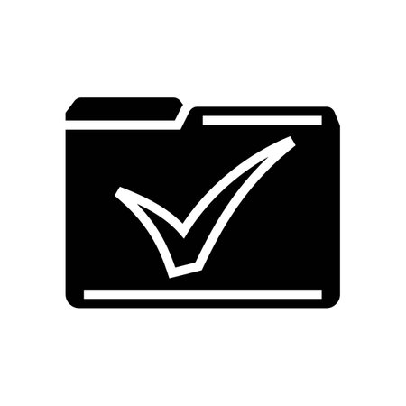 folder check mark glyph icon vector illustrationのイラスト素材