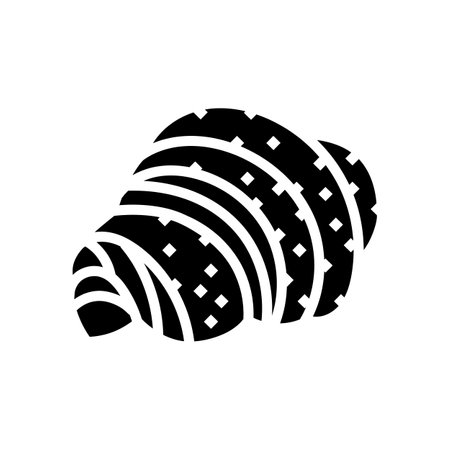 croissant french cuisine glyph icon vector illustrationのイラスト素材