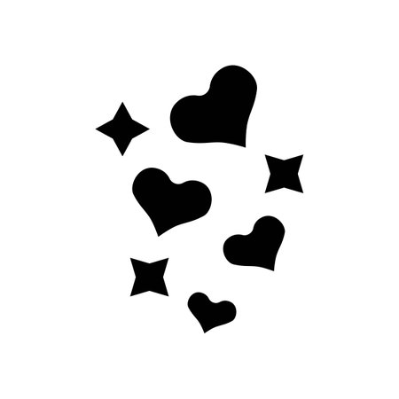 hearts fly glyph icon vector illustrationのイラスト素材