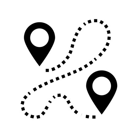 track airplane pointer map glyph icon vector illustrationのイラスト素材
