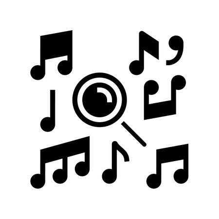 notes search magnifying glass glyph icon vector illustrationのイラスト素材