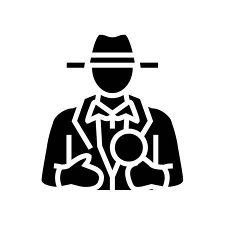 detective search magnifying glass glyph icon vector illustrationのイラスト素材