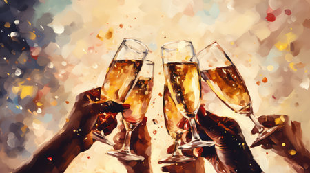 holiday toast wine drink celebratoryの素材