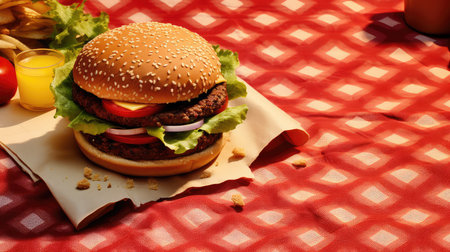 tasty sesame burger food photoの素材