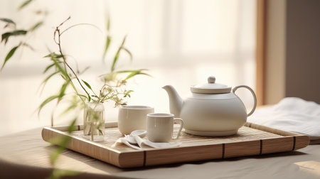 cup white tea drink teaの素材