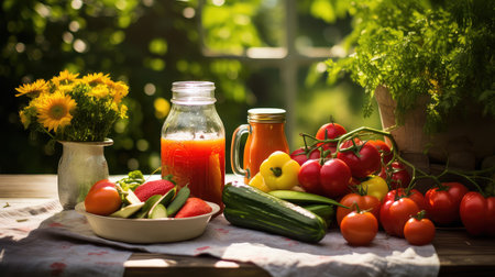 healthy beverage juice drink gardenの素材