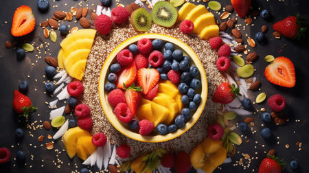 diet above healthy food aerialの素材