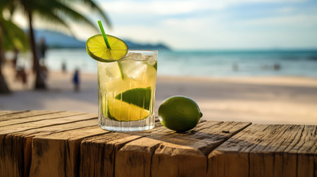 cocktail lime tequila drink tropicalの素材