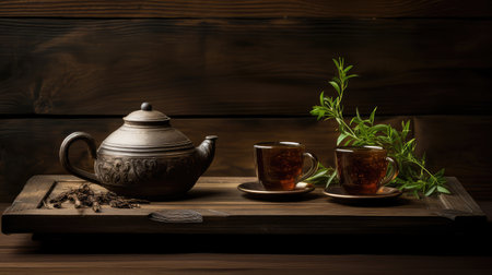 relax wooden tea drink rusticの素材