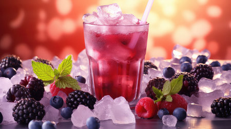 berry cold juice drink frostyの素材