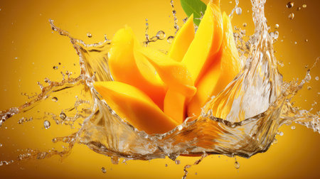 restaurant yellow juice drink mangoの素材