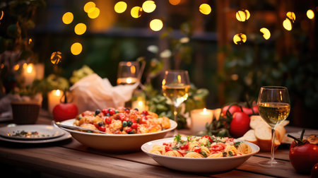 background dinner italian food festiveの素材