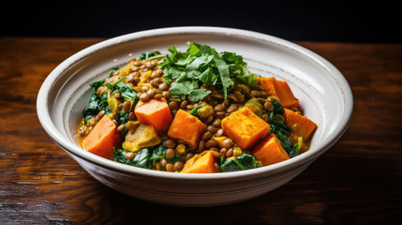 sweet lunch vegan food lentilの素材