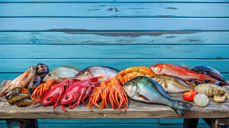 ocean fresh seafood food fishermansの素材