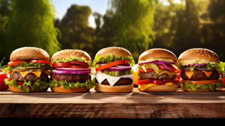 barbecue grill burger food varietyの素材