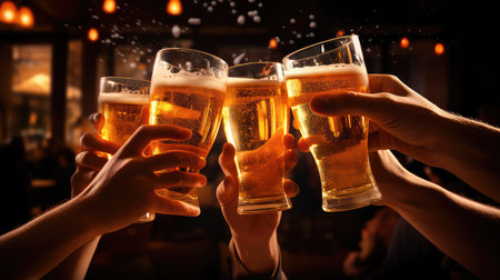 celebration light beer drink cheersの素材