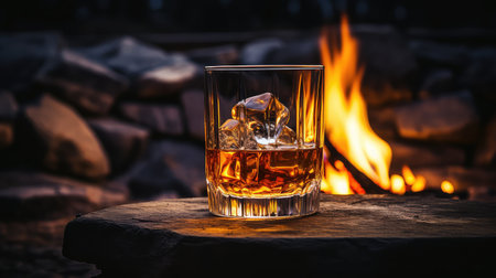 alcohol cold whiskey drink outdoorの素材