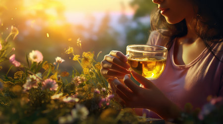 healthy refreshment tea drink elevatedの素材