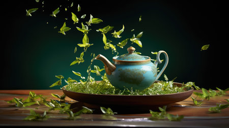 herb leaves tea drink teaの素材