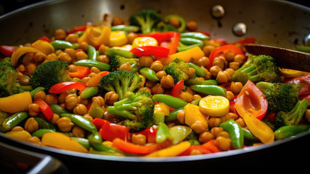 vegetable dinner vegan food chickpeaの素材